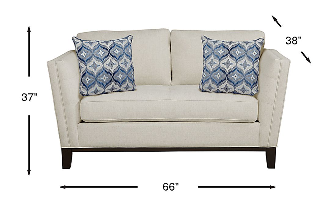 Cindy Crawford Home Central Boulevard Off-White Textured Loveseat