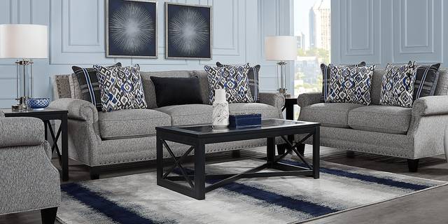 Cindy Crawford Home Champlain Heights Pewter 7 Pc Living Room - Thumbnail - Image 1
