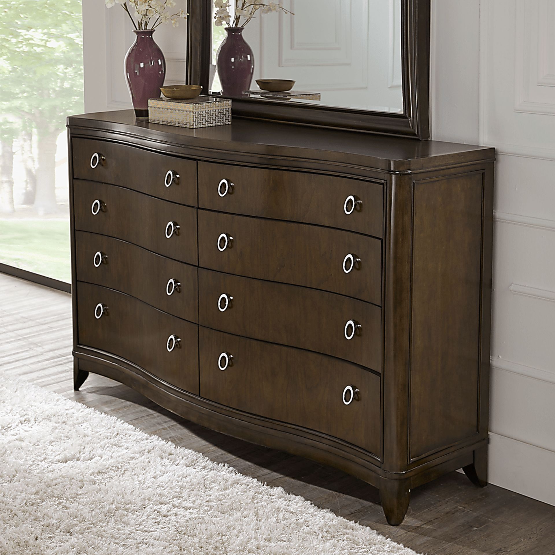 Cindy Crawford Home Chateau Brown 7 Pc Queen Panel Bedroom - Image 5