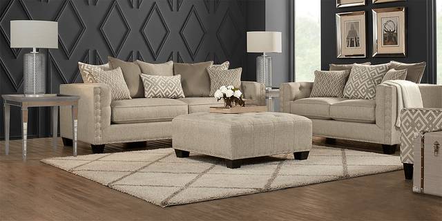 Cindy Crawford Home Chelsea Hills Beige 5 Pc Living Room - Thumbnail - Image 1