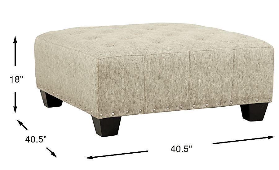 Cindy Crawford Home Chelsea Hills Beige Cocktail Ottoman Rooms To Go