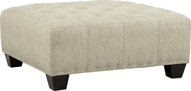 Cindy Crawford Home Chelsea Hills Beige Cocktail Ottoman - Thumbnail - Image 1