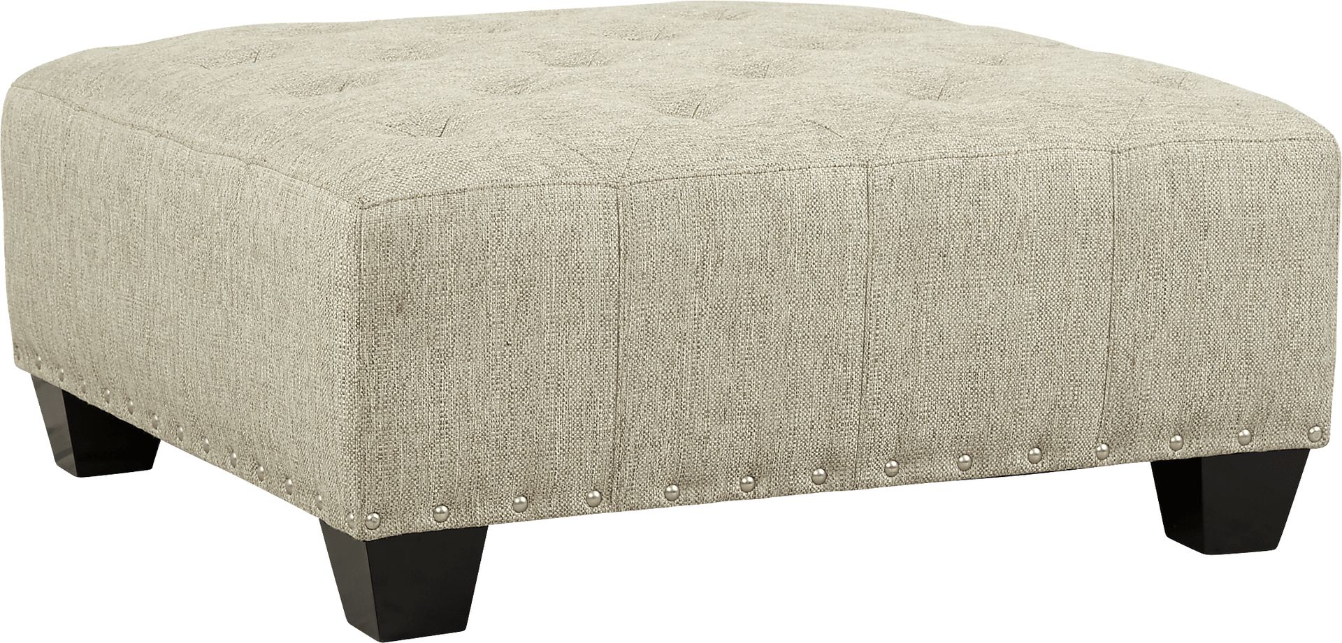 Cindy Crawford Home Chelsea Hills Beige Cocktail Ottoman - Image 1