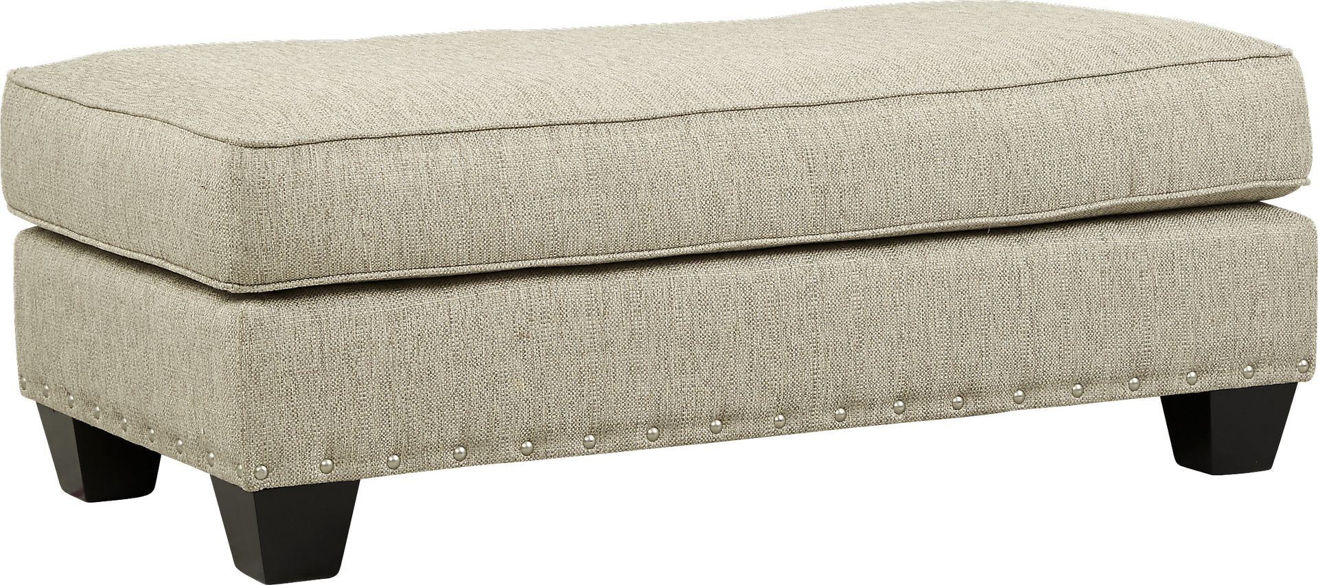 Cindy Crawford Home Chelsea Hills Beige Ottoman - Image 1