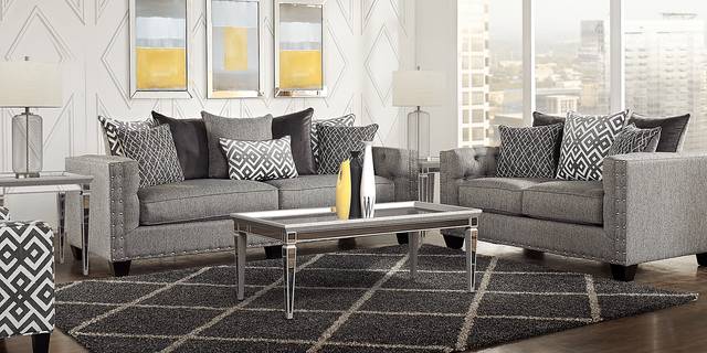 Cindy Crawford Home Chelsea Hills Gray 7 Pc Living Room - Thumbnail - Image 1