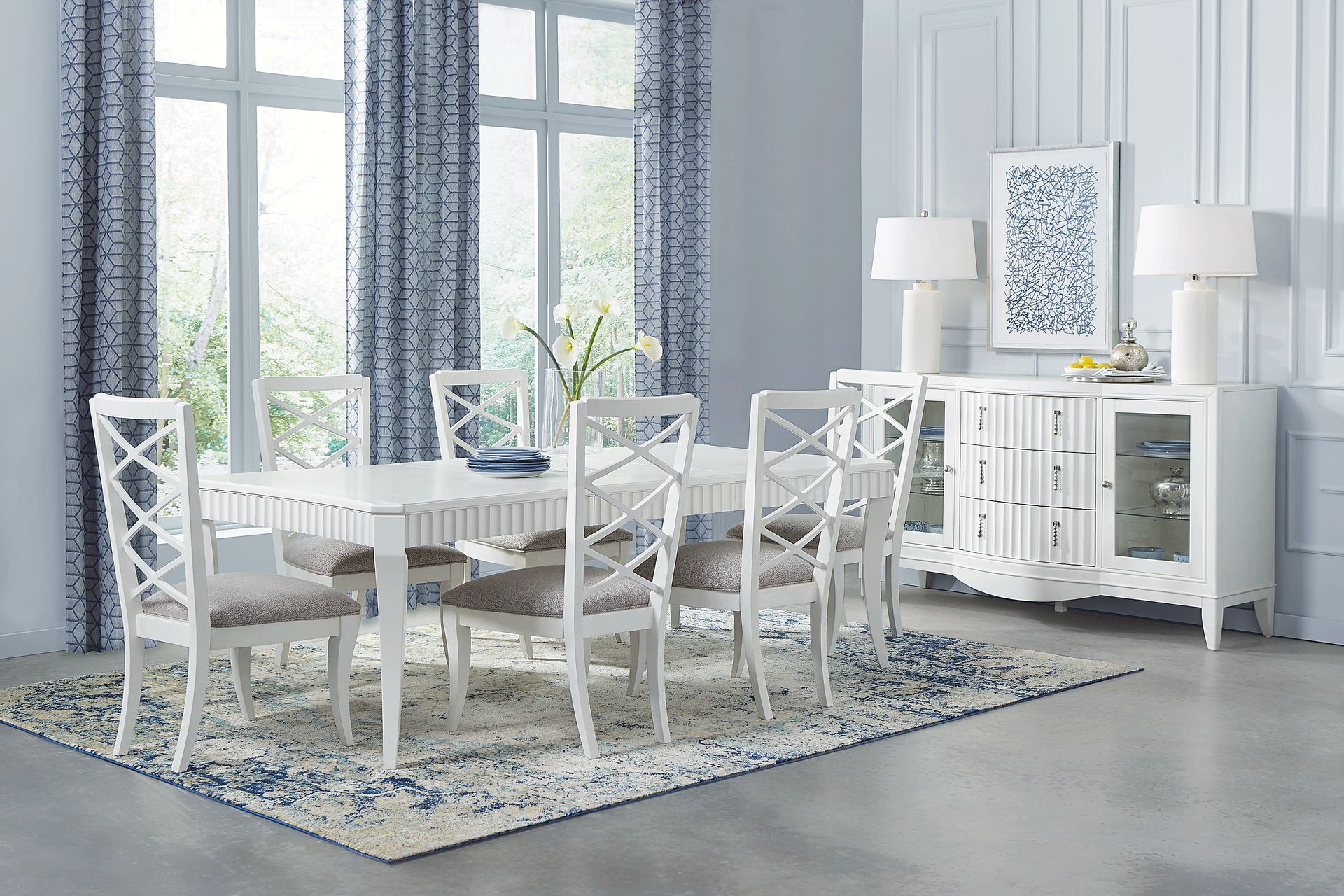 Cindy Crawford Home Clarendon Heights White 5 Pc Rectangle Dining Room - Image 1