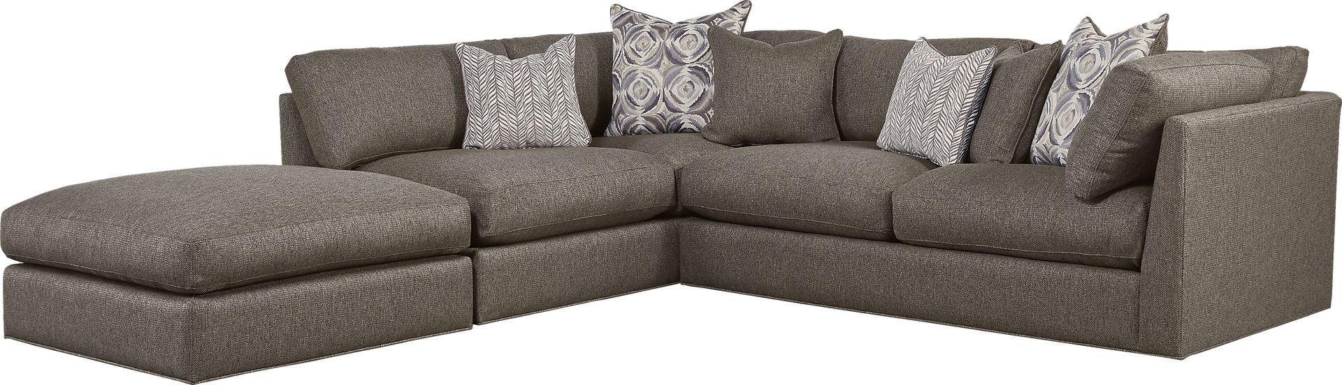 Cindy Crawford Home Crosby Lane Mineral 3 Pc Sectional - Image 1