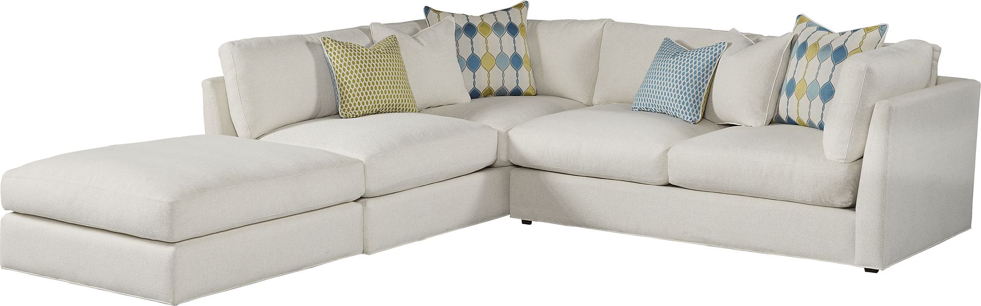 Cindy Crawford Home Crosby Street White 3 Pc Sectional - Image 1