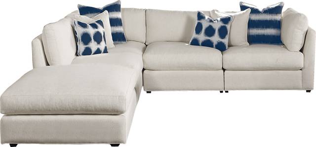Cindy Crawford Home Crosby Street White 3 Pc Sectional - Thumbnail - Image 1