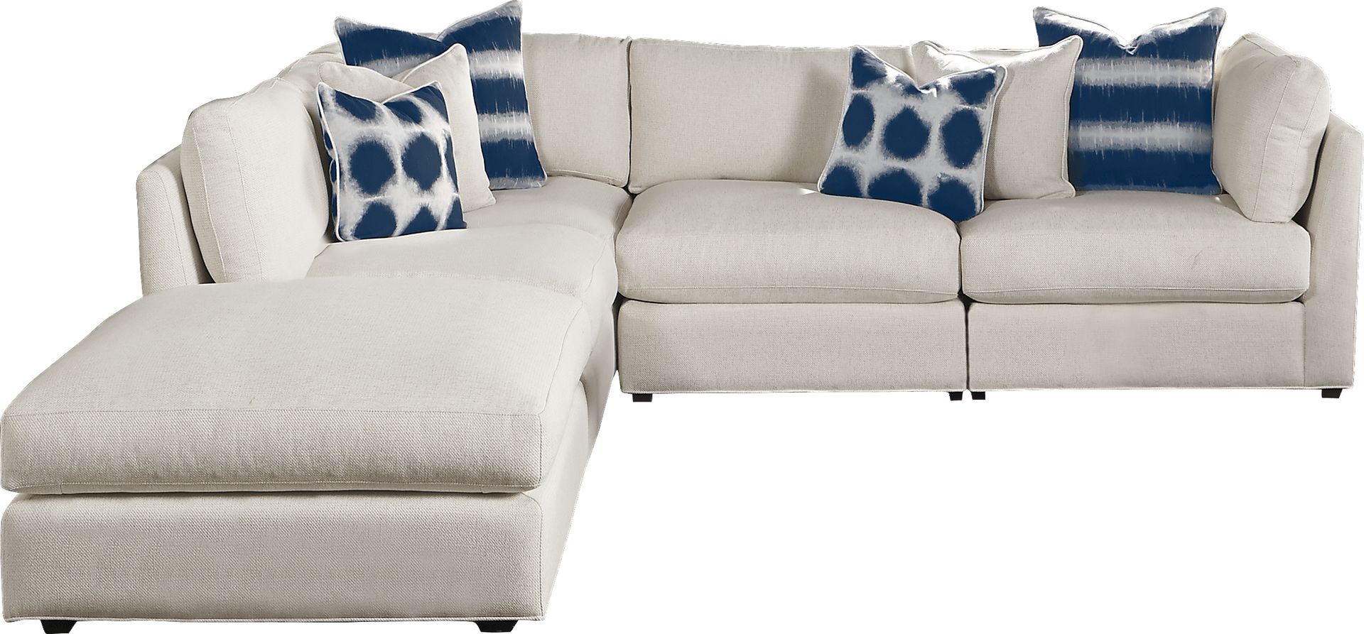 Cindy Crawford Home Crosby Street White 3 Pc Sectional - Image 1
