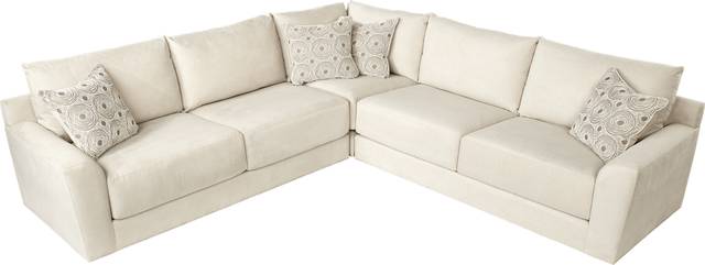 Cindy Crawford Home Dawson Place 3 Pc Cream Sectional - Thumbnail - Image 1