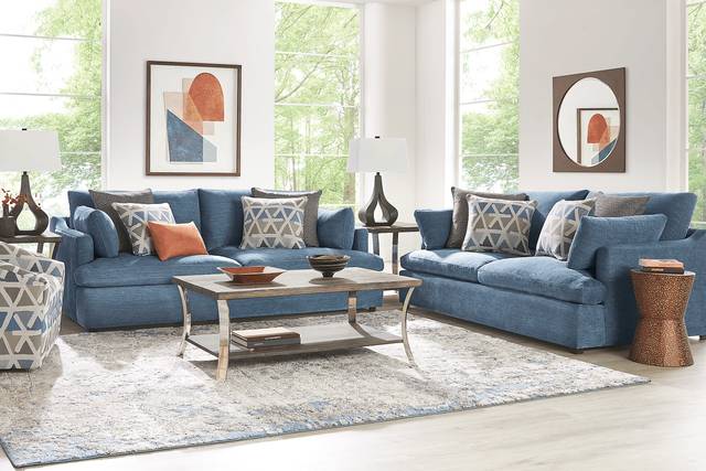 Cindy Crawford Home Emerson Park Denim 5 Pc Living Room - Thumbnail - Image 1