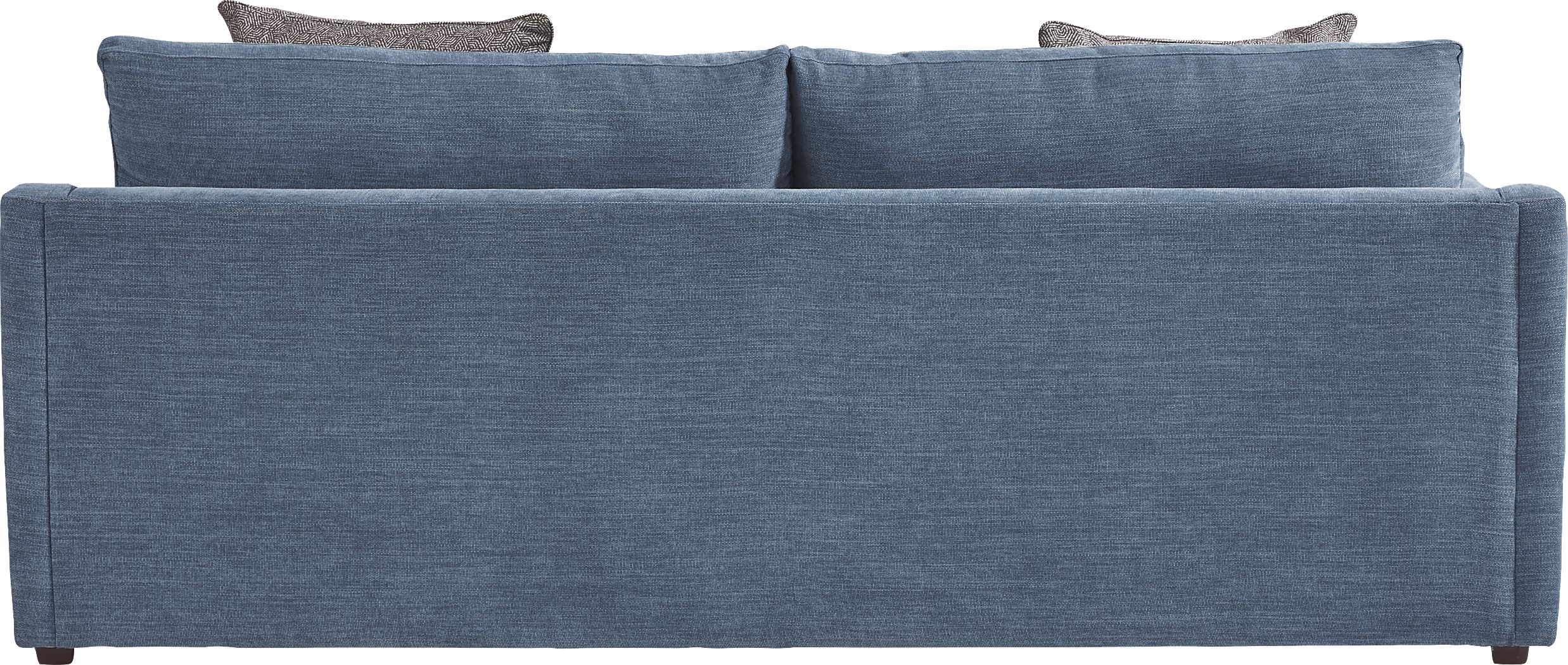 Cindy Crawford Emerson Park Denim Blue Chenille Fabric Sofa