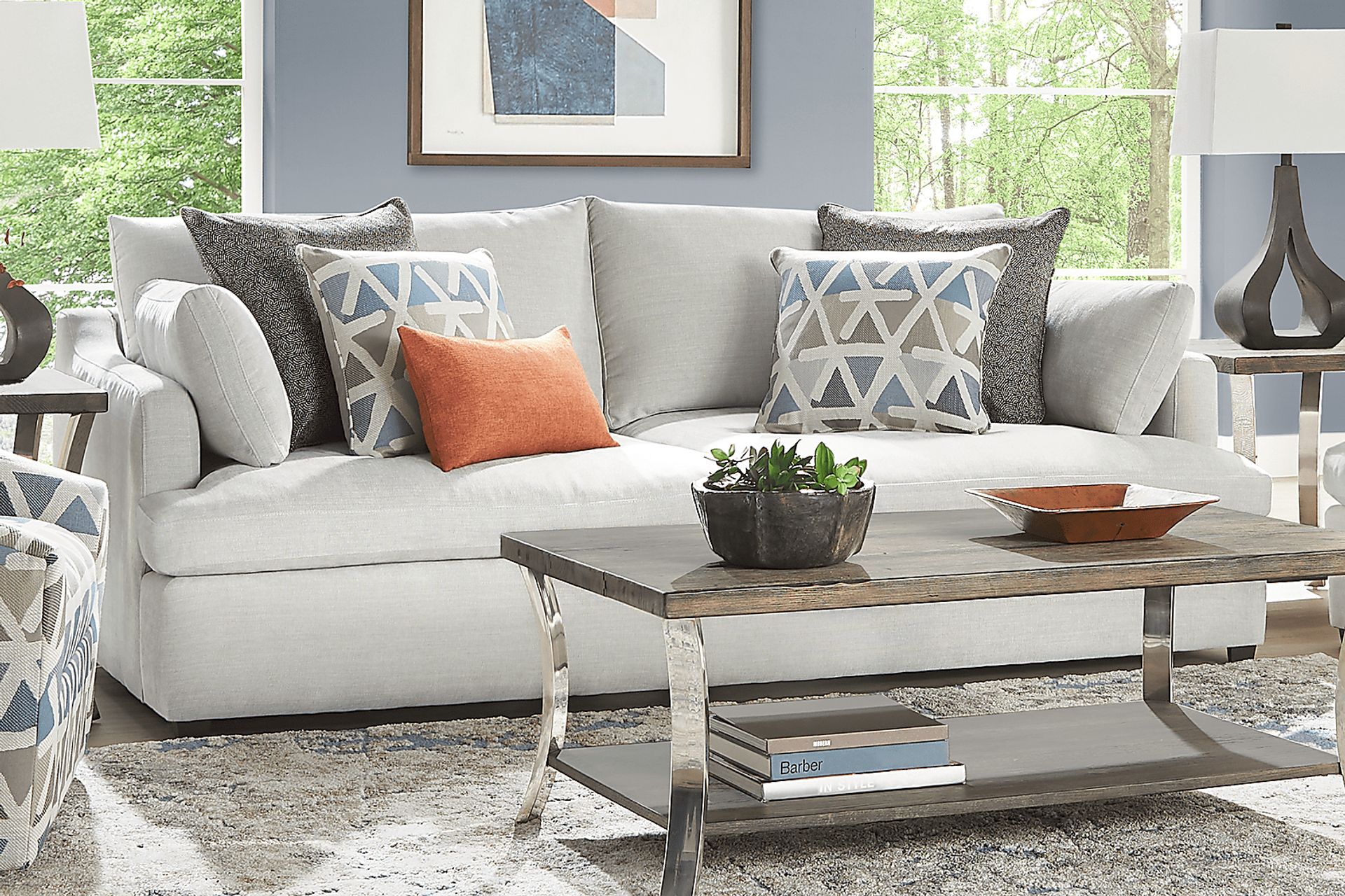 Cindy Crawford Home Emerson Park Silver 5 Pc Living Room - Image 4