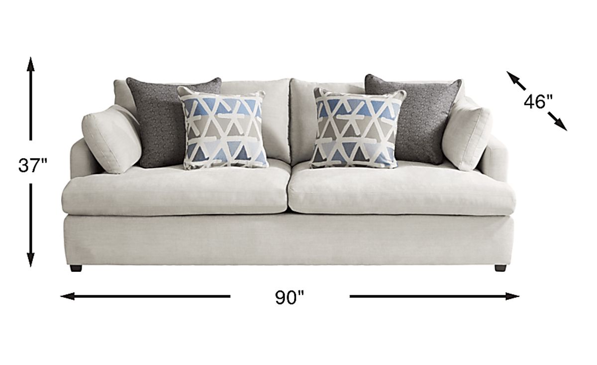 Cindy Crawford Emerson Park Silver Gray Chenille Fabric Sofa