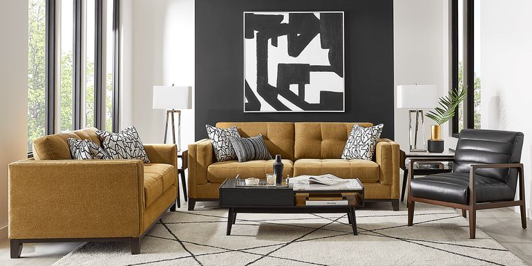 Cindy Crawford Home Everleigh Place Topaz 7 Pc Living Room with Gel Foam Sleeper Sofa