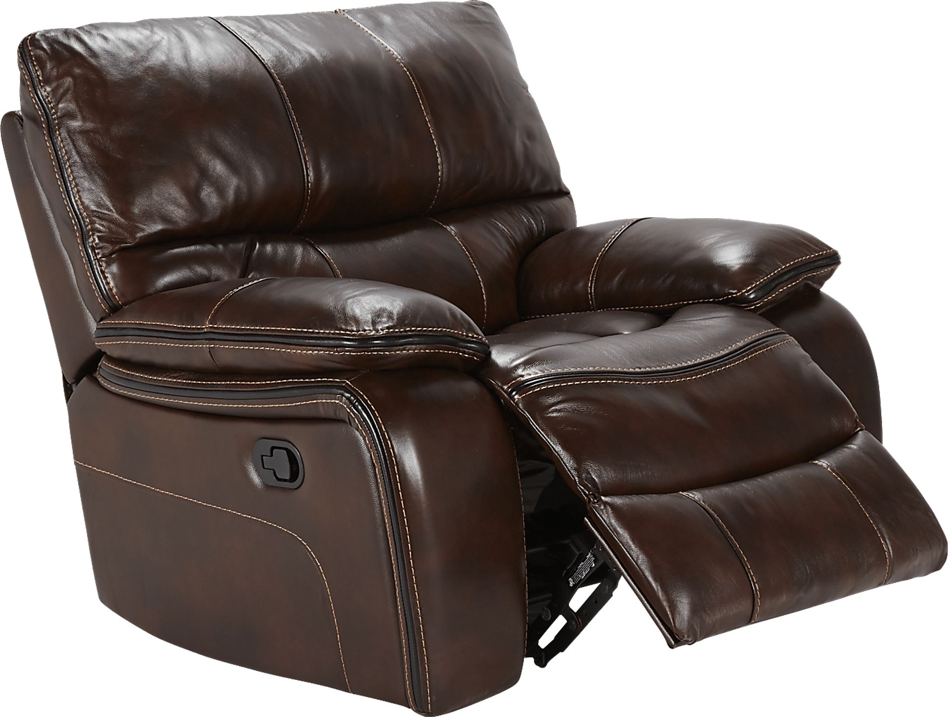 Cindy Crawford Home Gianna Brown Leather Glider Recliner - Image 2
