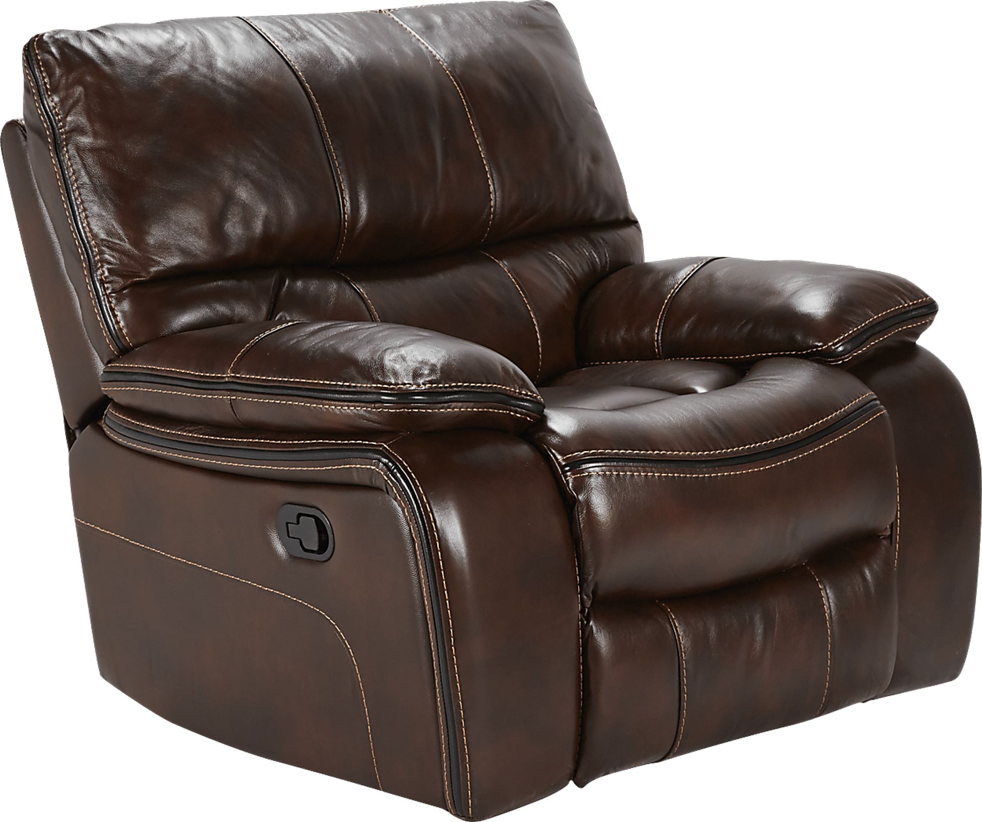Cindy Crawford Home Gianna Brown Leather Glider Recliner - Image 1