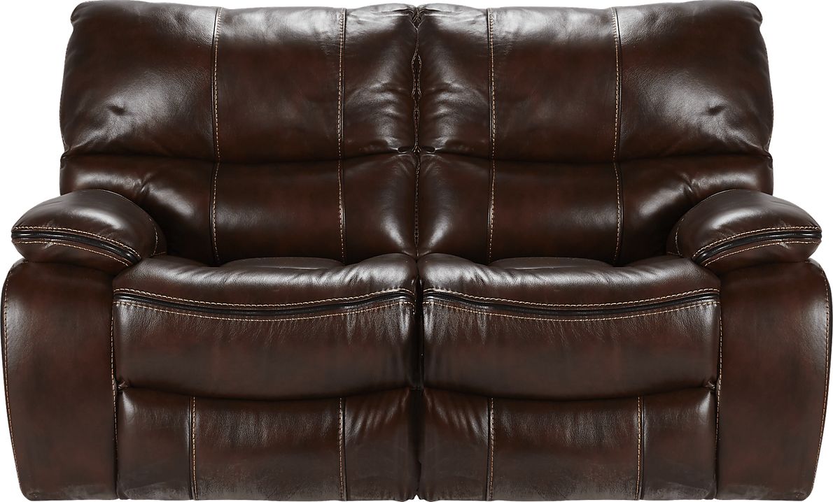 Cindy Crawford Home Gianna Brown Leather Loveseat
