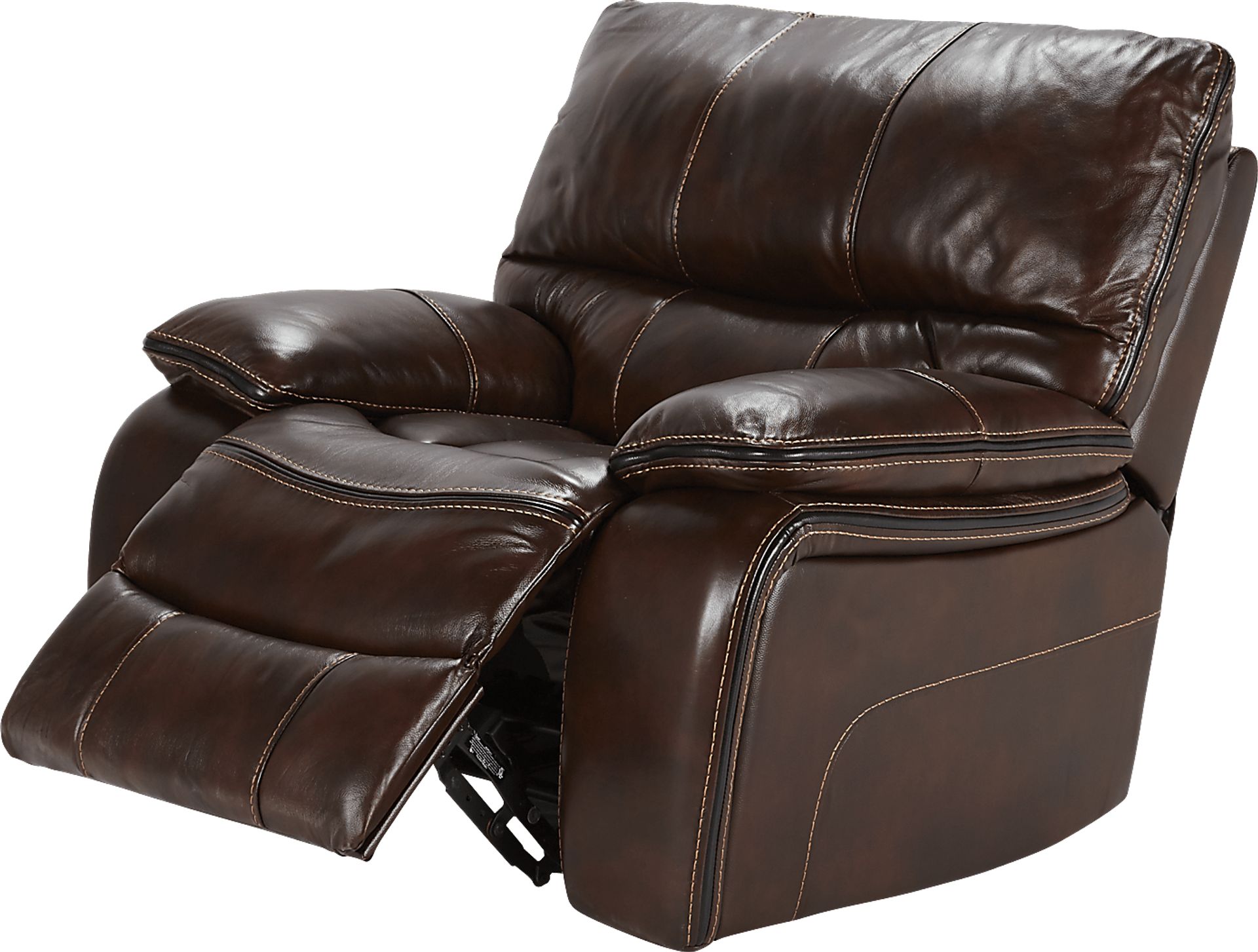 Cindy Crawford Home Gianna Brown Leather Power Recliner - Image 2