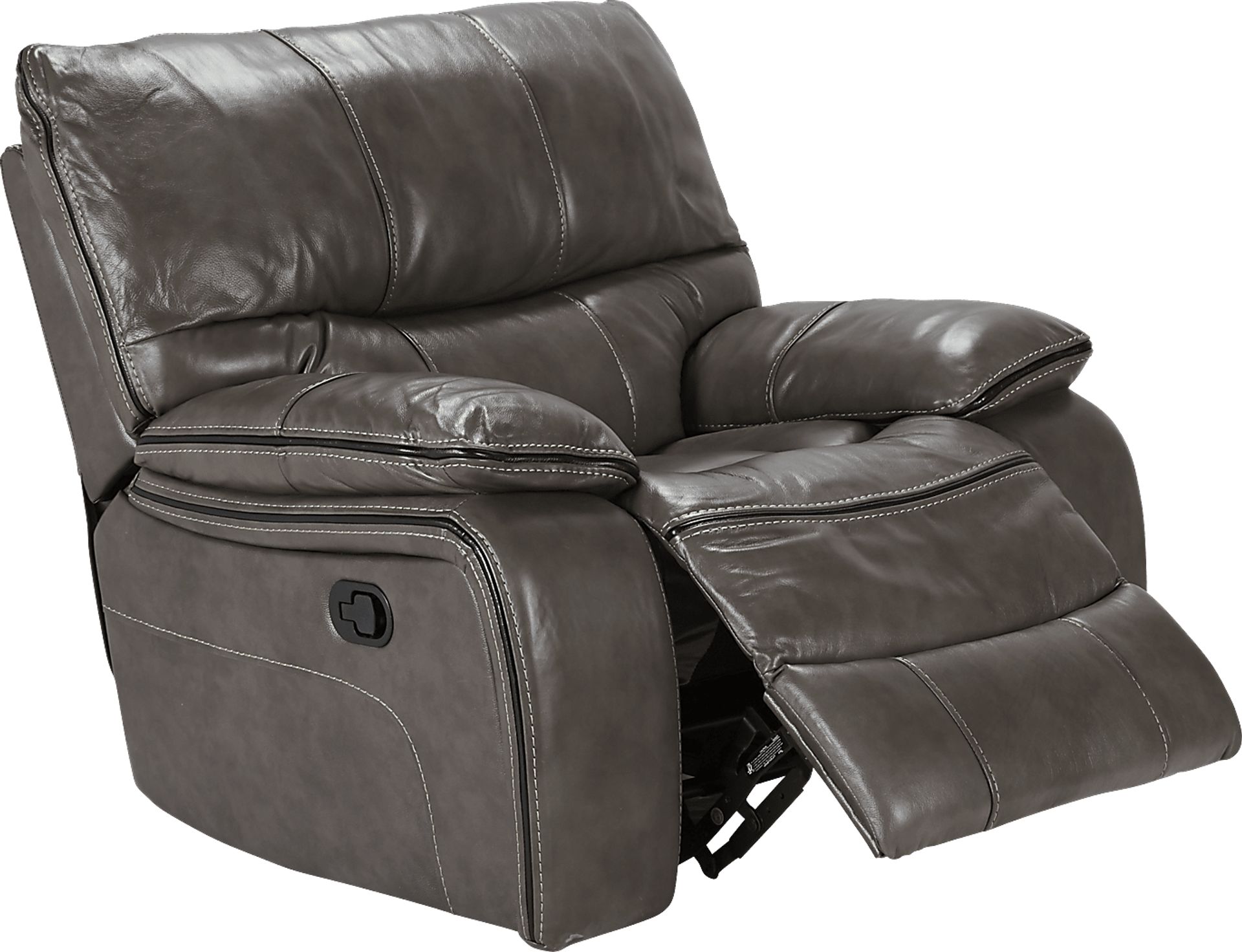 Cindy Crawford Home Gianna Gray Leather Glider Recliner - Image 2
