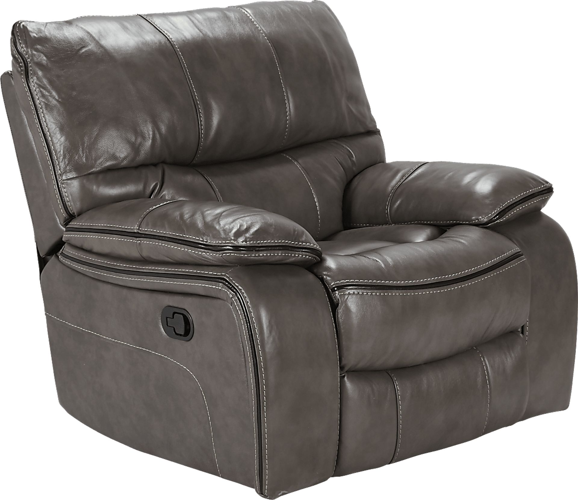 Cindy Crawford Home Gianna Gray Leather Glider Recliner - Image 1
