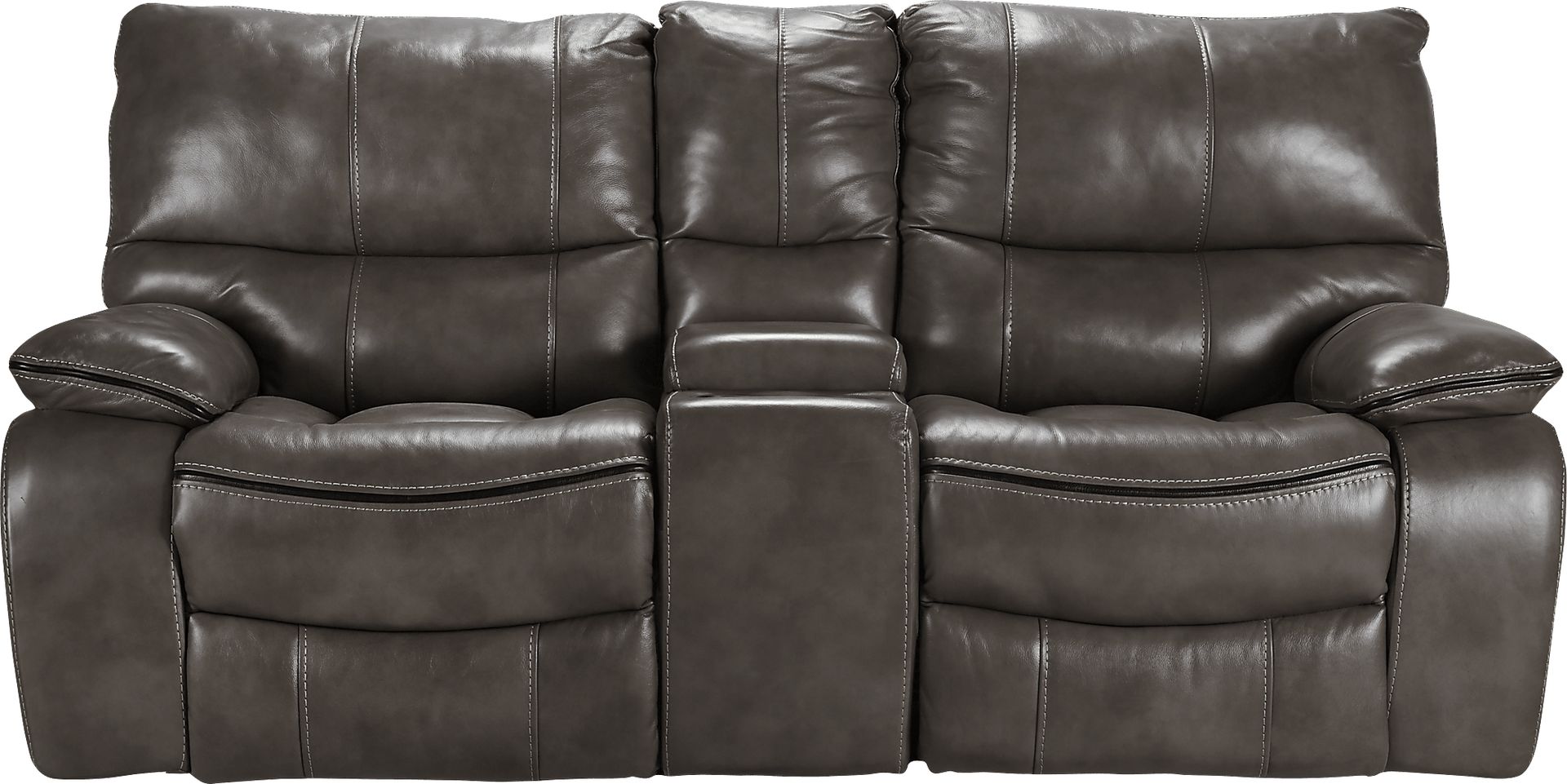 Cindy Crawford Gianna Gray Leather Glider,Manual Reclining