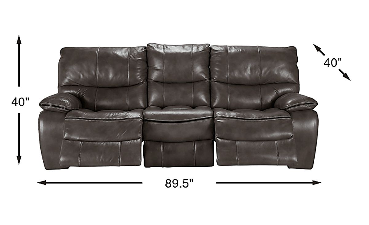 Cindy Crawford Gianna Gray Leather Manual Reclining Sofa | Rooms to Go