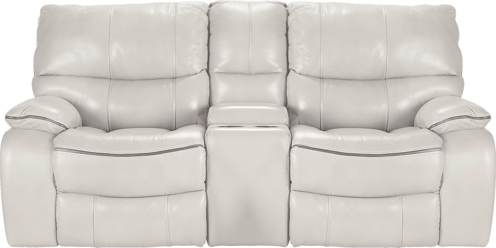 Cindy Crawford Gianna White Leather Manual Reclining Loveseat