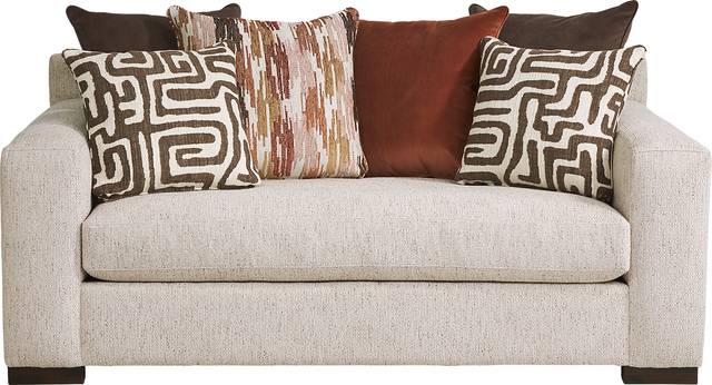 Cindy Crawford Home Glenwood Springs Beige Loveseat - Thumbnail - Image 1