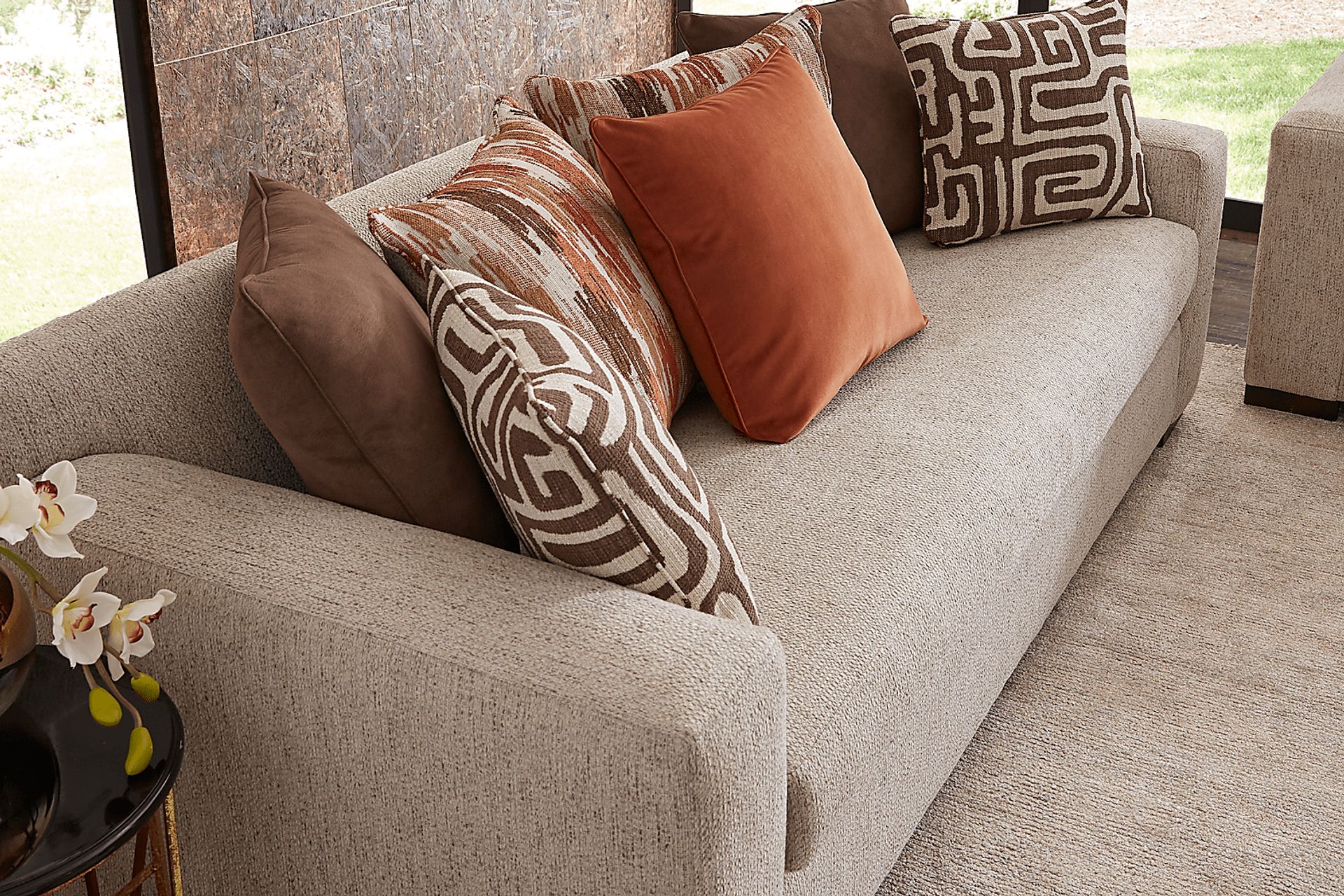 Cindy Crawford Home Glenwood Springs Beige Sofa - Image 4
