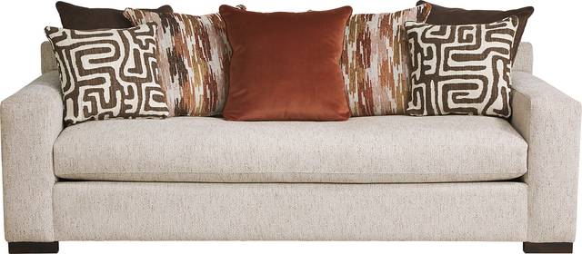 Cindy Crawford Home Glenwood Springs Beige Sofa - Thumbnail - Image 1