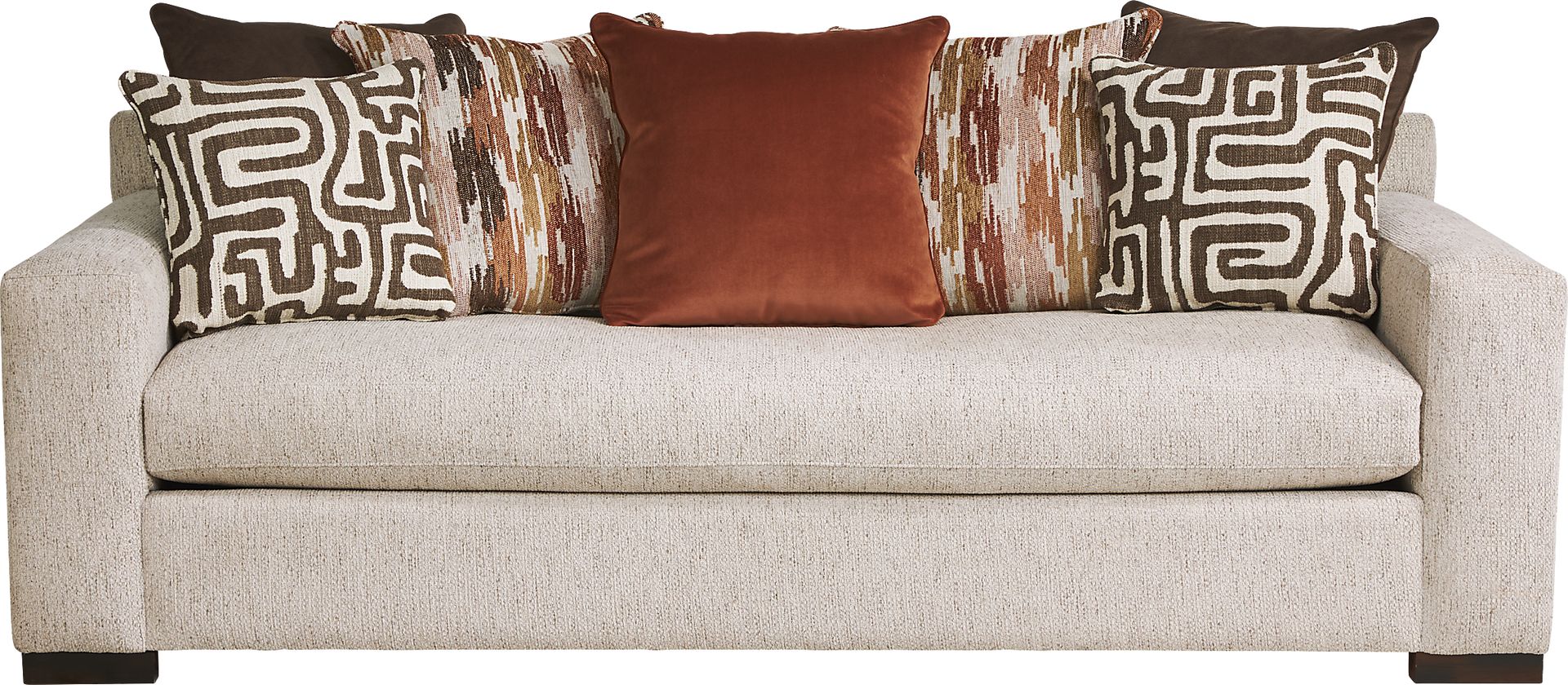 Cindy Crawford Home Glenwood Springs Beige Sofa - Image 1