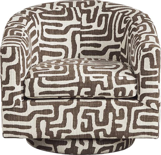 Cindy Crawford Home Glenwood Springs Brown Swivel Chair - Thumbnail - Image 2
