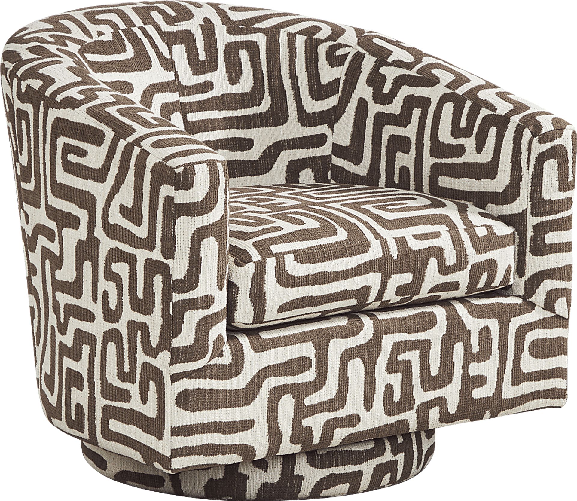 Cindy Crawford Home Glenwood Springs Brown Swivel Chair - Image 1