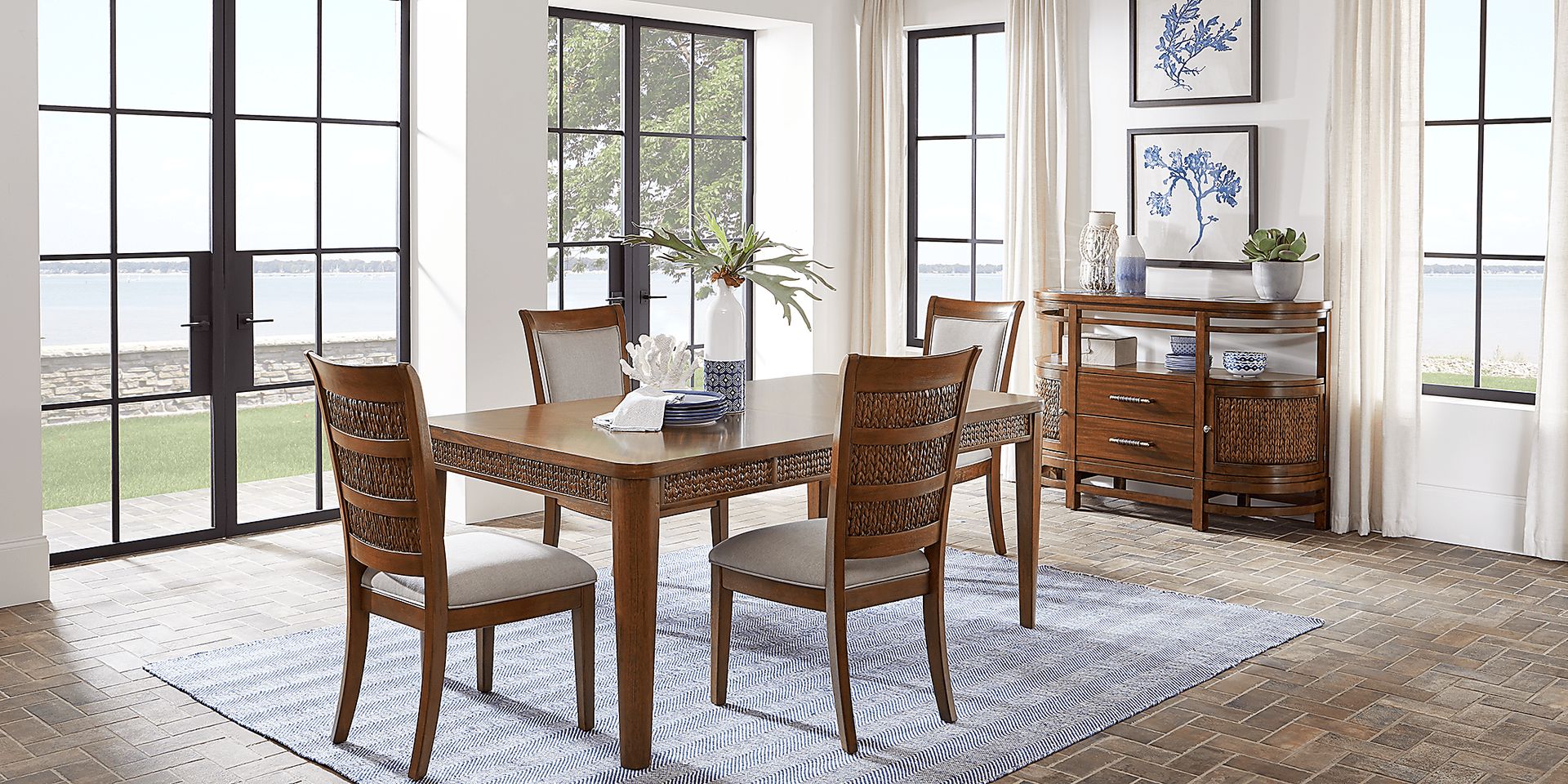 Cindy Crawford Home Golden Isles Brown 5 Pc Rectangle Dining Room - Image 2