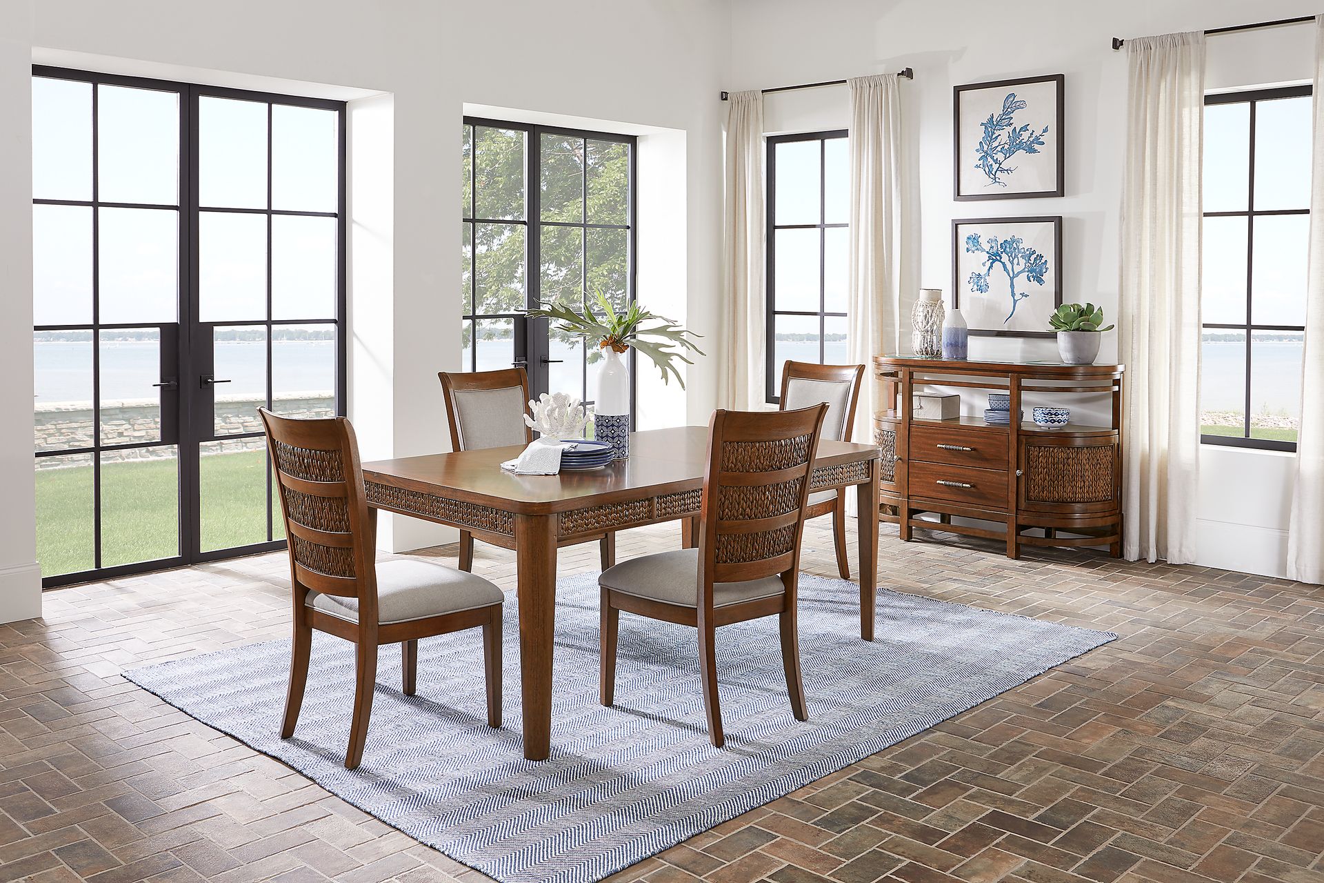 Cindy Crawford Home Golden Isles Brown 5 Pc Rectangle Dining Room - Image 1
