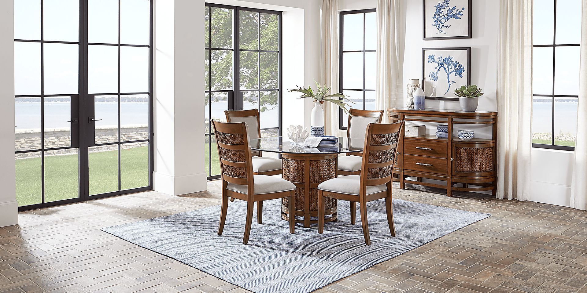 Cindy Crawford Home Golden Isles Brown Round Dining Table - Image 3