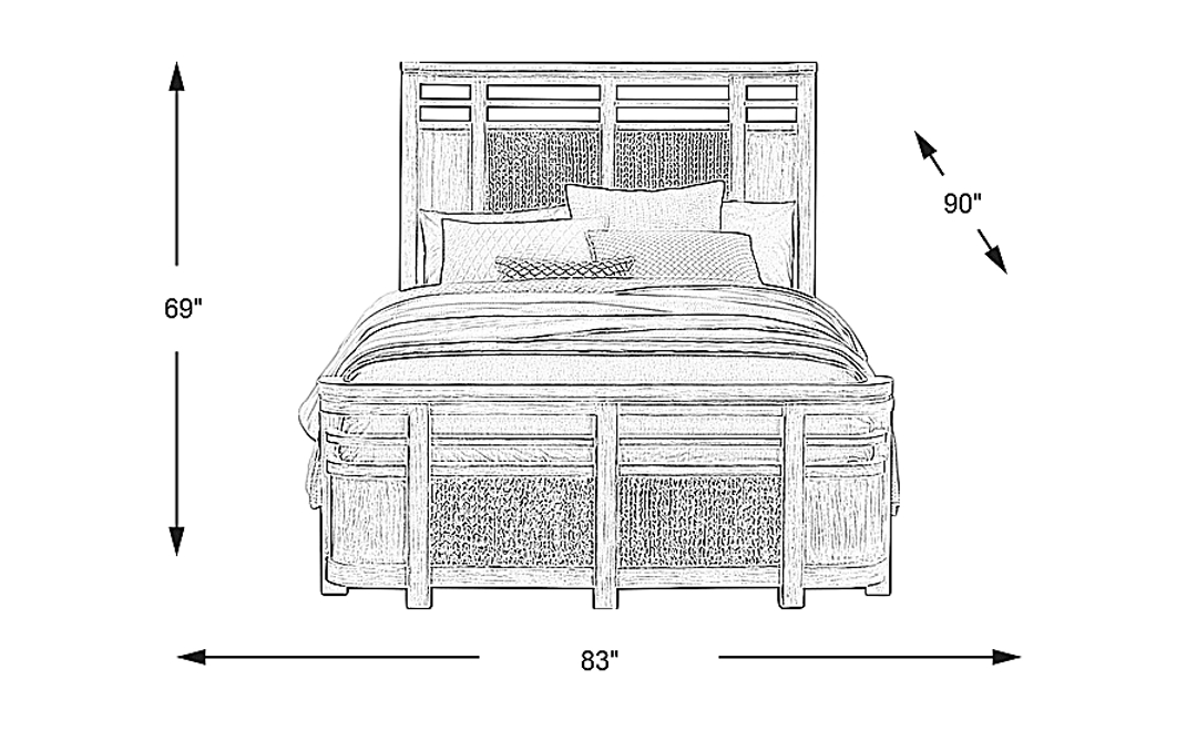 Golden Isles Gray 3 Pc King Panel Bed