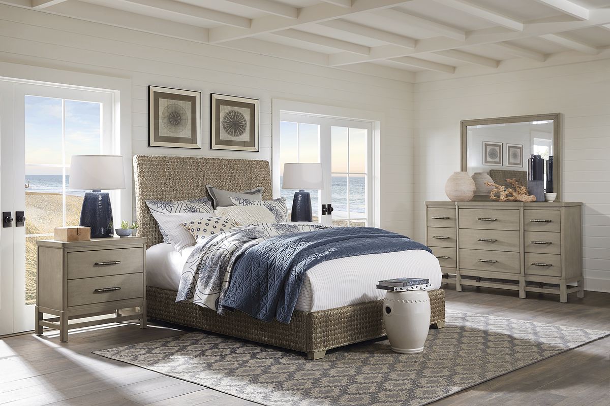 Cindy Crawford Golden Isles Gray 3 Pc King Panel Bed - Rooms To Go