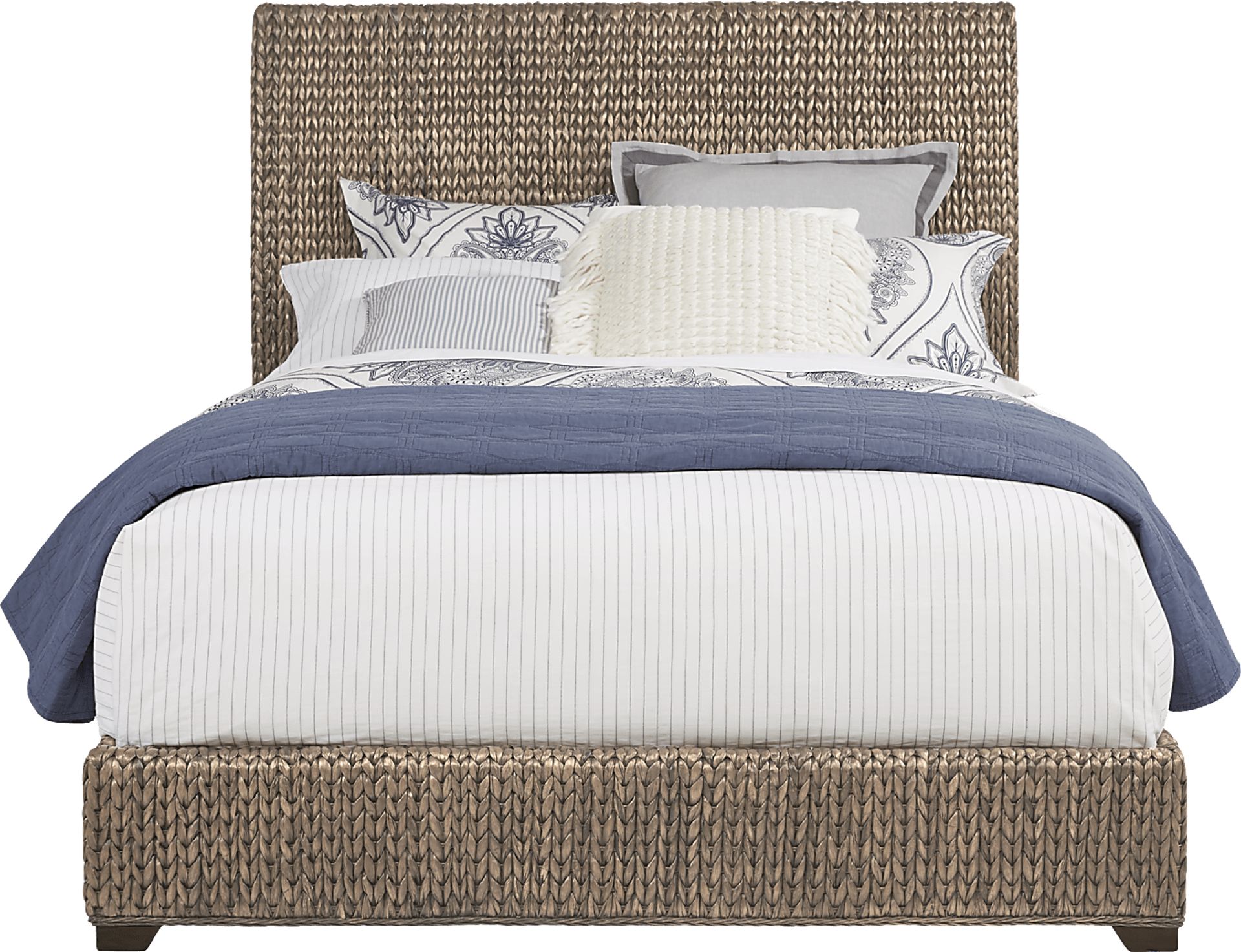 Golden Isles Gray 3 Pc King Woven Bed - Image 1