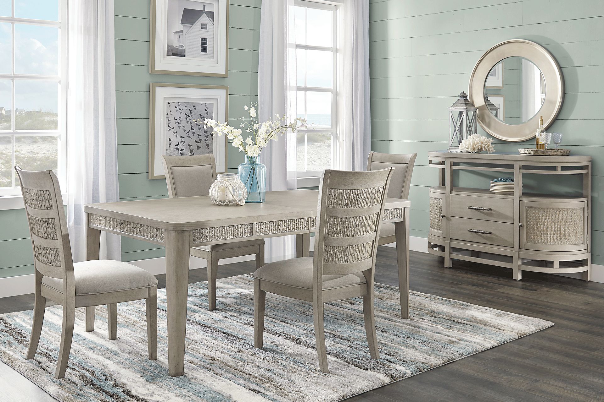 Cindy Crawford Home Golden Isles Gray 5 Pc Rectangle Dining Room - Image 1