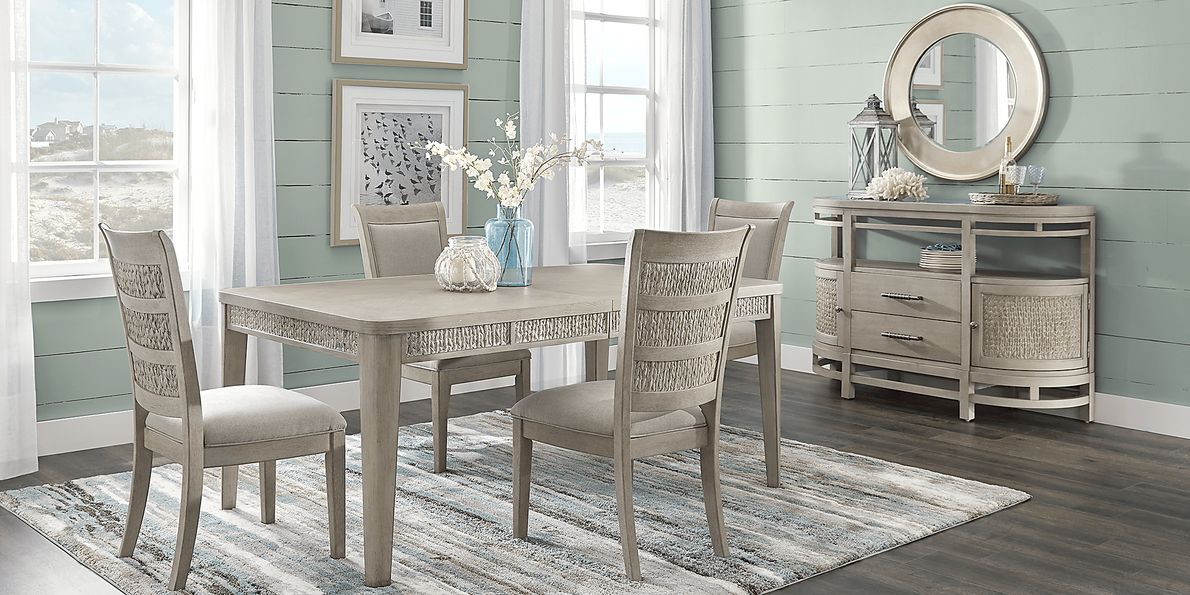 Cindy Crawford Golden Isles 5 Pc Gray Dining Room Set With Dining Table