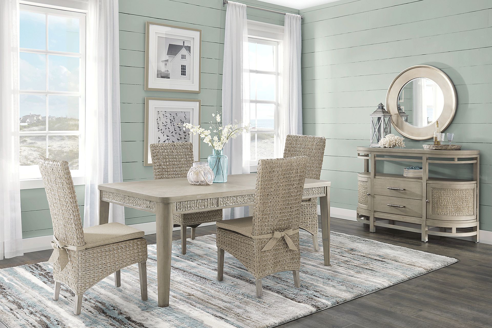 Cindy Crawford Home Golden Isles Gray 5 Pc Rectangle Dining Room - Image 1