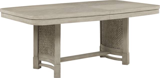 Cindy Crawford Home Golden Isles Gray Rectangle Trestle Dining Table - Thumbnail - Image 1