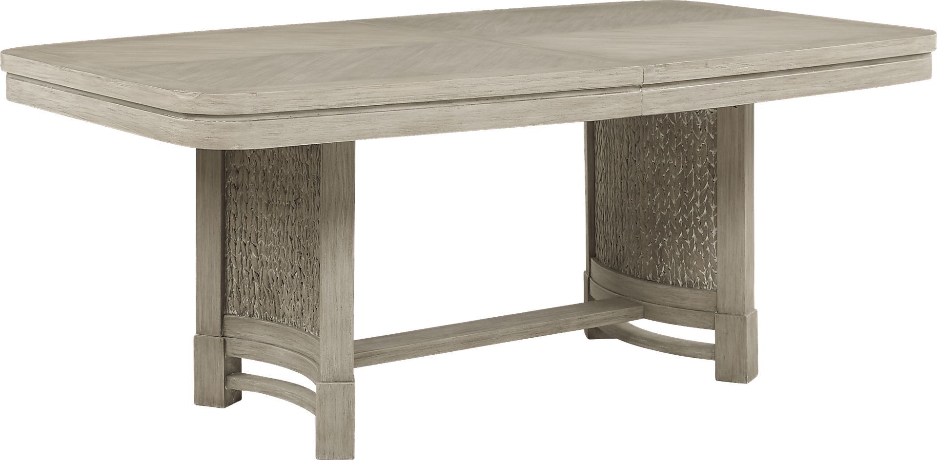Cindy Crawford Home Golden Isles Gray Rectangle Trestle Dining Table - Image 1
