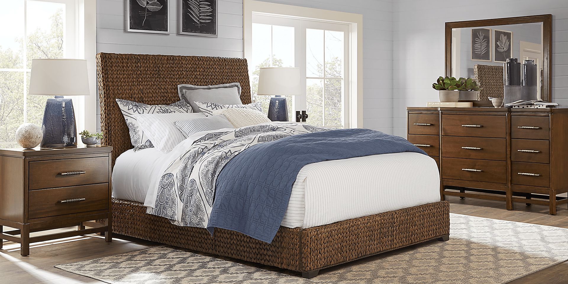 Cindy Crawford Home Golden Isles Tobacco 7 Pc King Woven Bedroom - Image 1