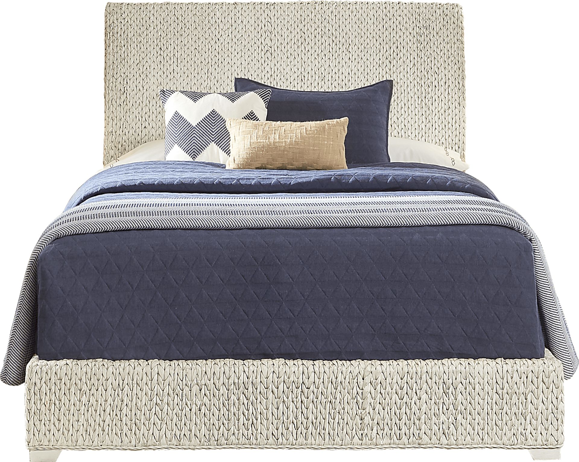 Golden Isles White 5 Pc King Woven Bedroom - Image 2