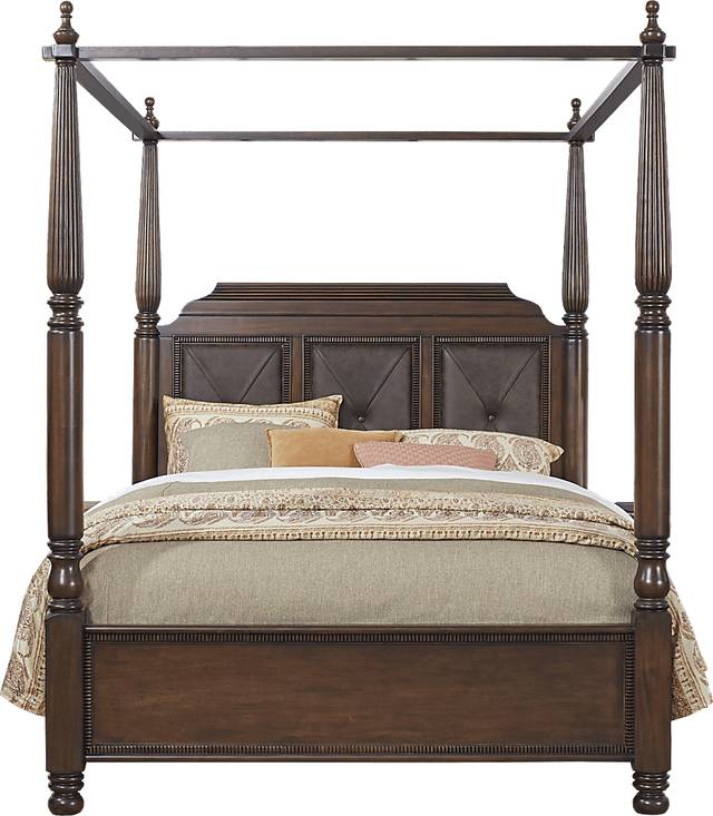 Cindy Crawford Home Grand Cayman Brown 6 Pc Queen Canopy Bedroom - Thumbnail - Image 3