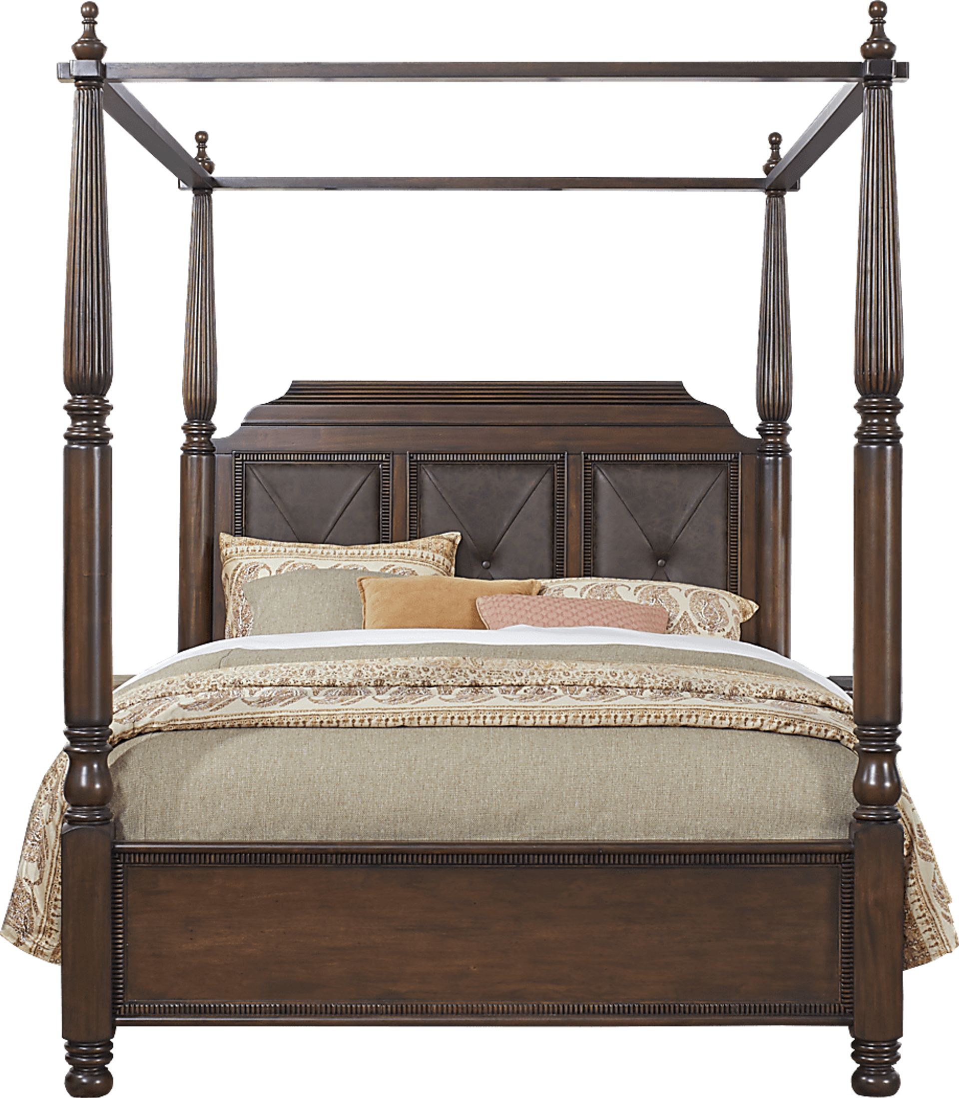 Cindy Crawford Home Grand Cayman Brown 6 Pc Queen Canopy Bedroom - Image 3